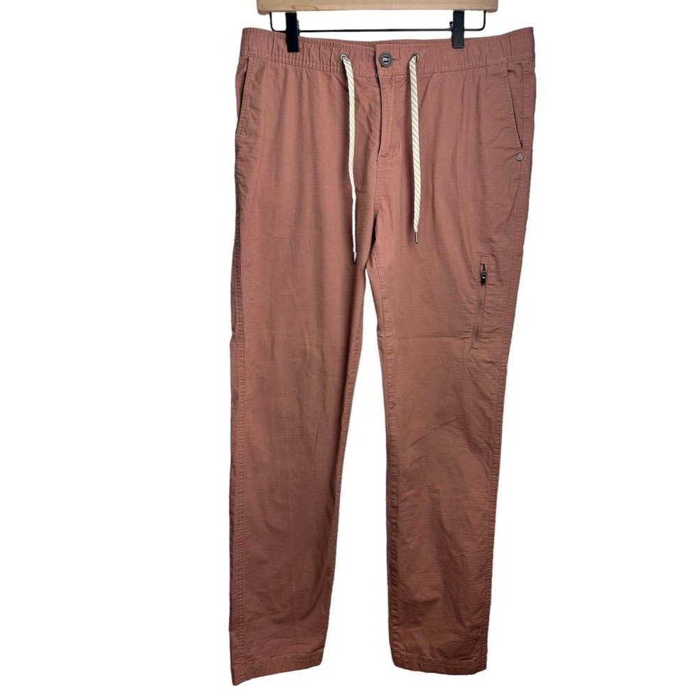 Vuori Rip Stop Pants Womens Pink Outdoor Hiking Climbing Organic Cotton Sz Large